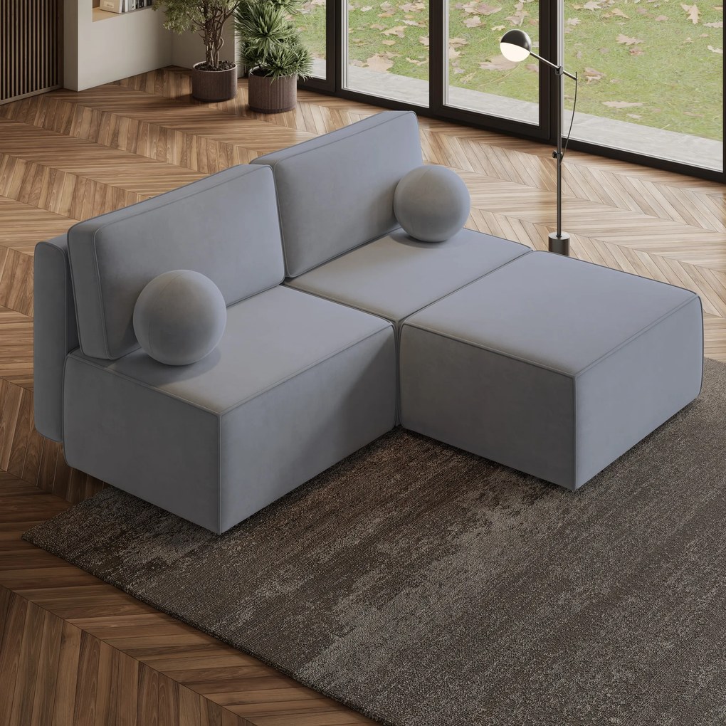 Masseno Narożnik VARNA z funkcją spania i pojemnikiem na pościel Narozniki L, Rozkładana sofa - Szary, MONOLITH 85