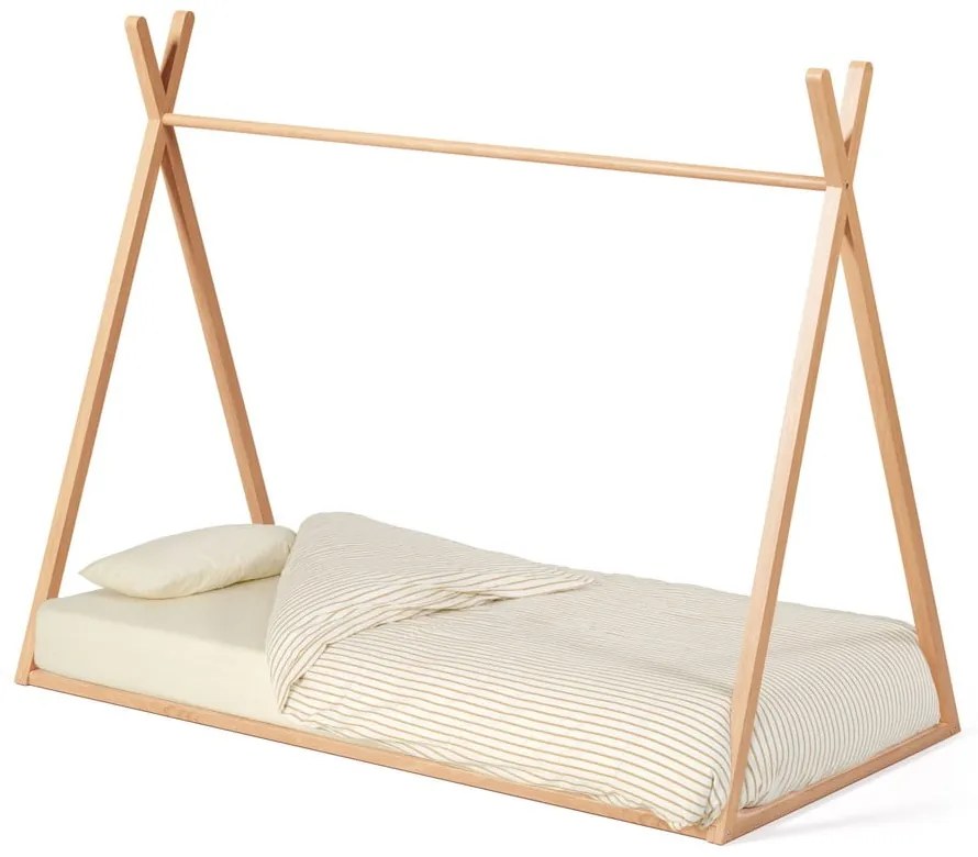 Łóżko dziecięce z litego drewna bukowego w kształcie domku ze stelażem 90x190 cm Maralis – Kave Home