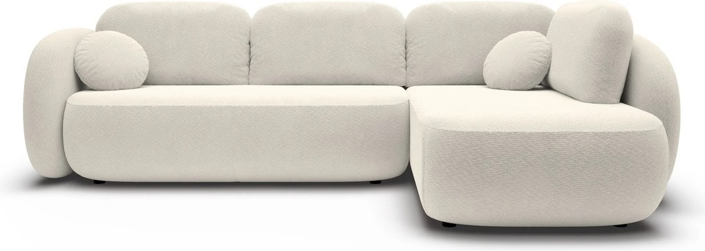 Masseno Narożnik AMICO z funkcją spania i pojemnikiem na pościel Narozniki L, Rozkładana sofa - Kremowy, EGON 22
