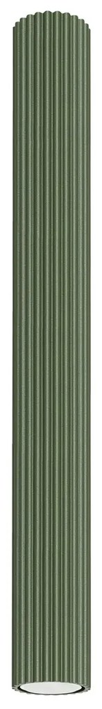 Plafon KARBON 60 zielony oliwkowy ryflowany SOLLUX  LIGHTING