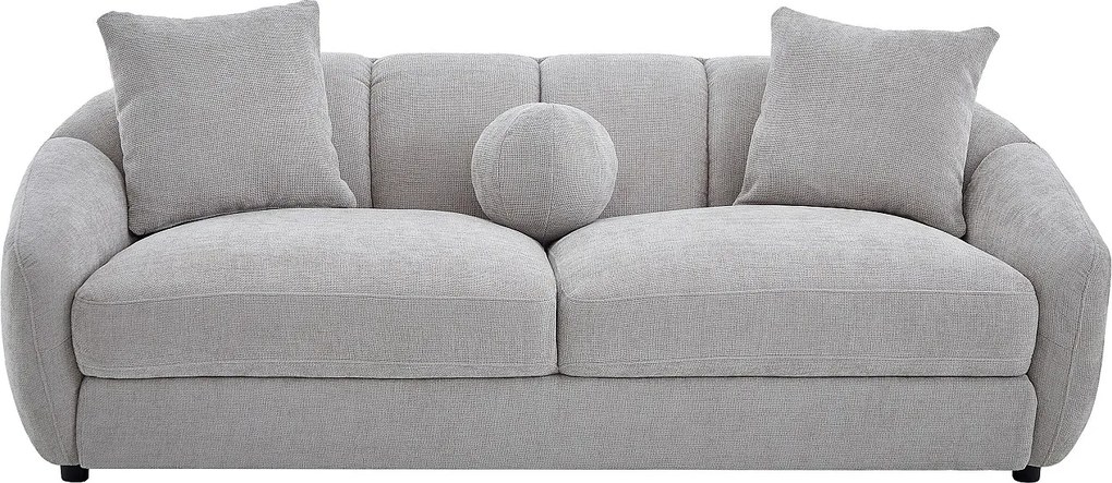 Kanapa 3-osobowa z tkaniny teksturowanej w kolorze  z jasnoszarym NAFEKI