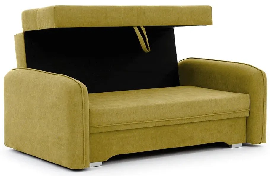 Sofa rozkładana z funkcją spania LAINE żółta ELTAP