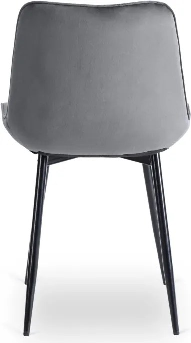 Krzesło Tapicerowane do Jadalni CHRIS Szare Welurowe Nowoczesne Loft