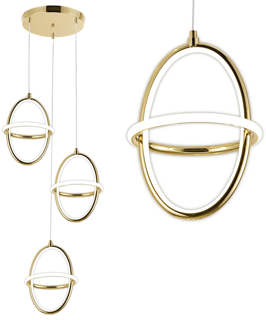 LAMPA WISZĄCA LED G064-3CPR Złota