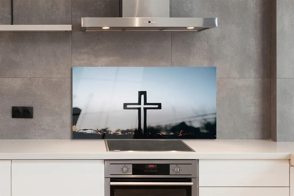 Szklany Panel Drewniany Krzyż