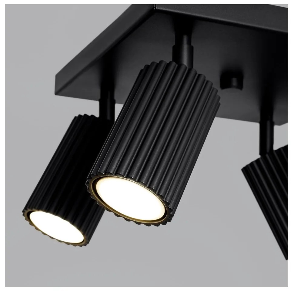 Czarna lampa sufitowa 25x25 cm Gleam – Sollux