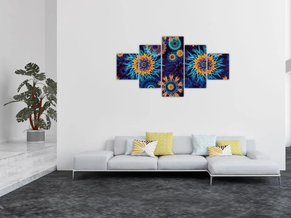 Obraz - kwiaty 3D (125x70 cm)