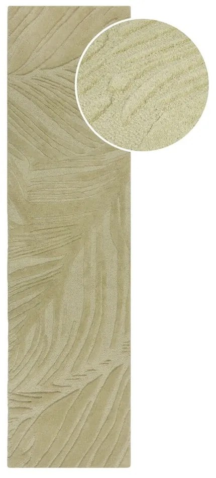 Zielony wełniany chodnik 60x230 cm Lino Leaf – Flair Rugs