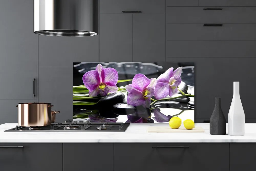 Panel nad blat kuchenny Biała Orchidea Na Płótnie