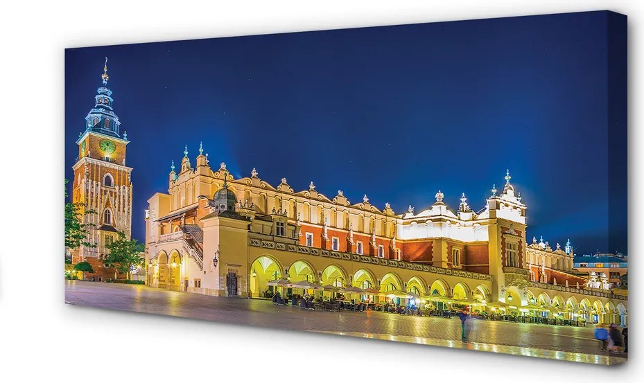 Obraz canvas na ścianę Nocne Sukiennice w Krakowie