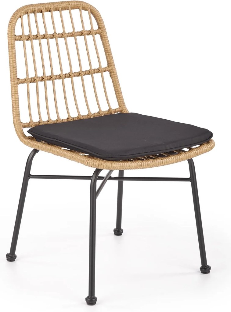 Krzesło z rattanu na metalowych nogach K401