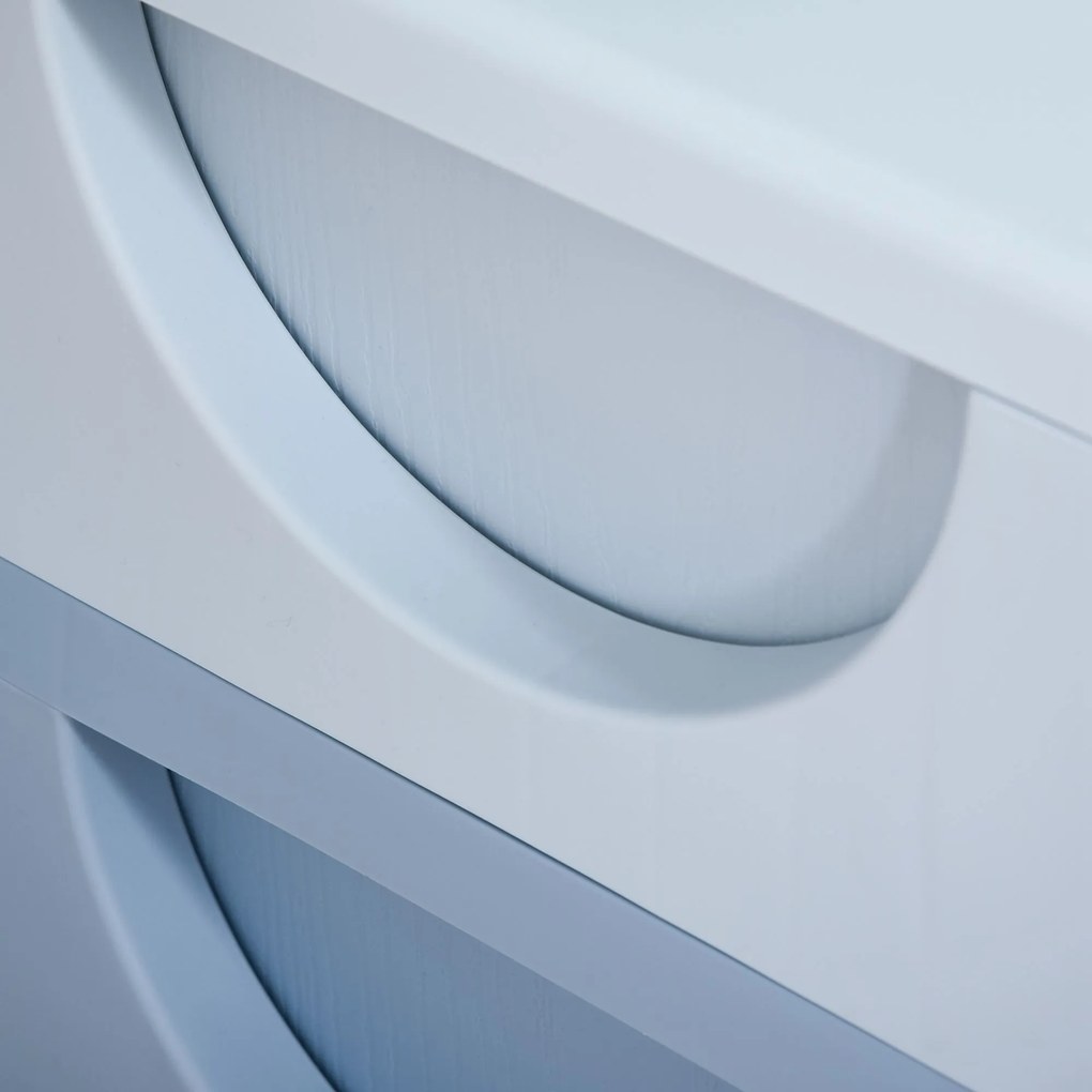 HOMCOM Pojemniki na Zabawki dla Dzieci z 3 Szufladami, Zaokrąglone Krawędzie, Podniesione Wzornictwo, 37x37x56,5 cm, Niebieski