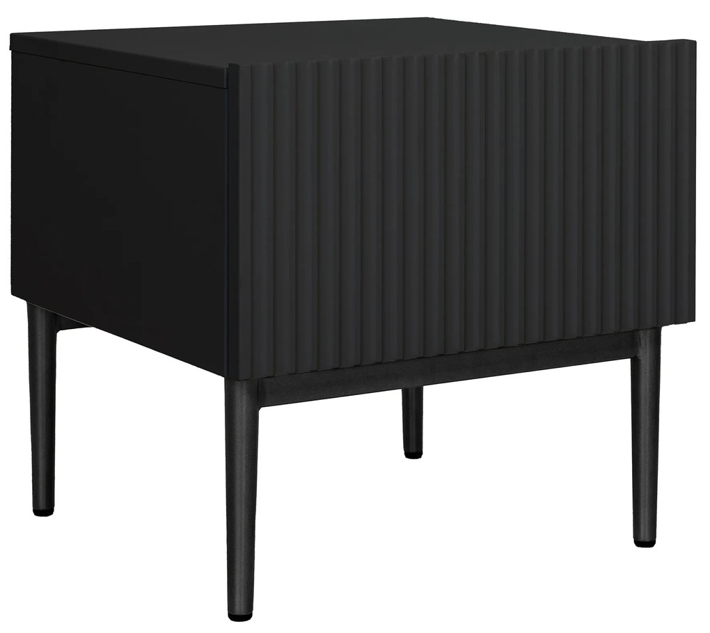 Zestaw szafek nocnych Nicole 46 cm - czarny / czarne nóżki