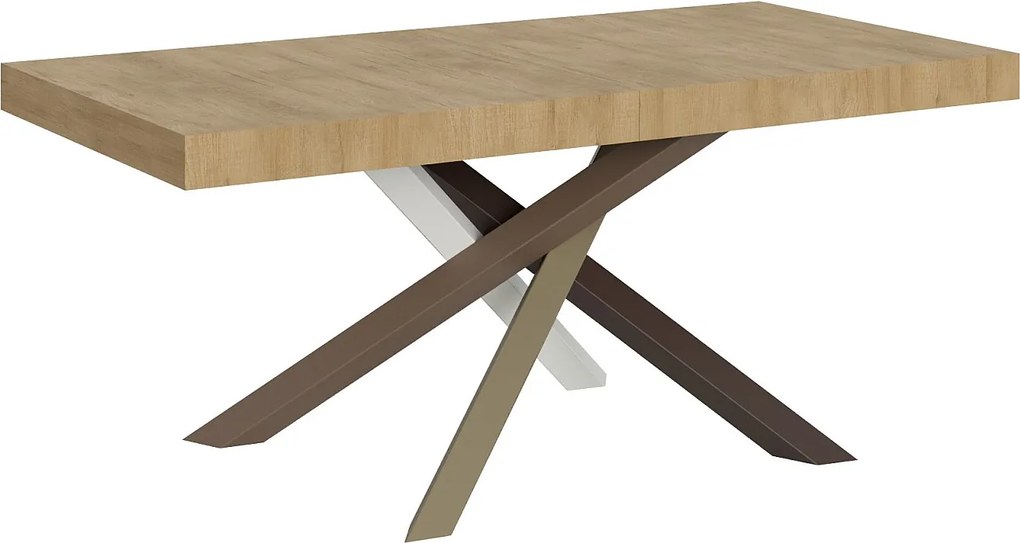 Stół rozkładany 200/304x90 cm Volantis Premium dąb naturalny nogi wielobarwny 4/C