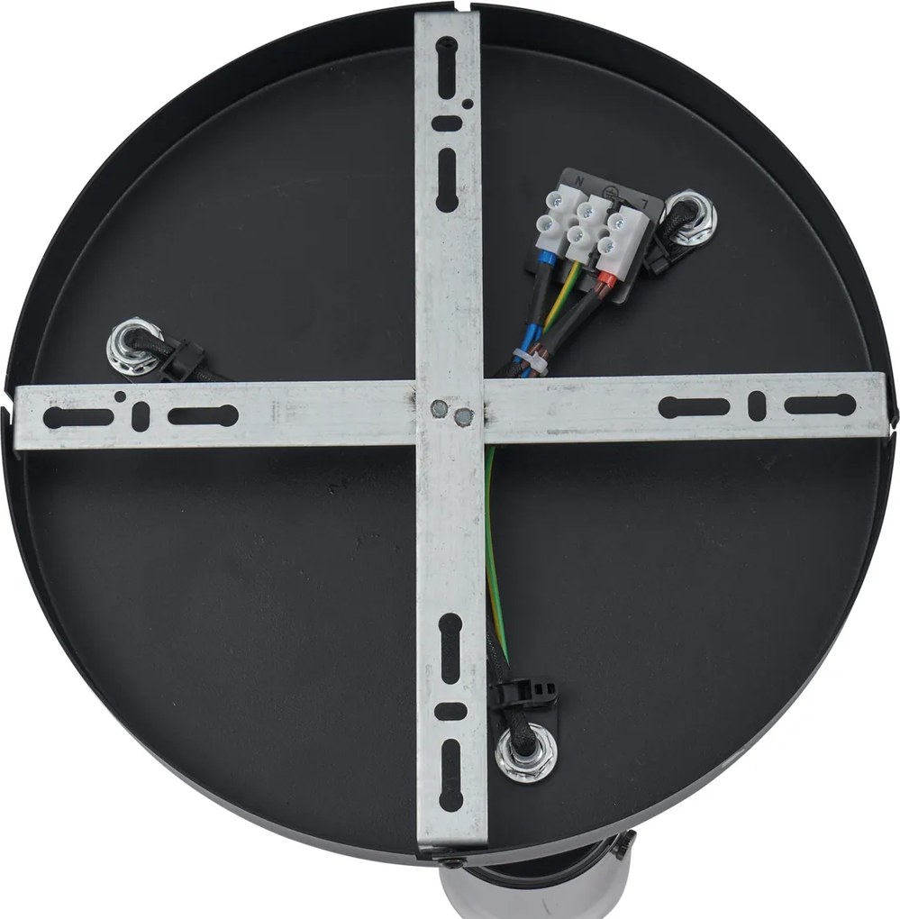 Okrągły reflektor sufitowy w kolorze metalu 3-punktowy, obrotowy i regulowany - Drain