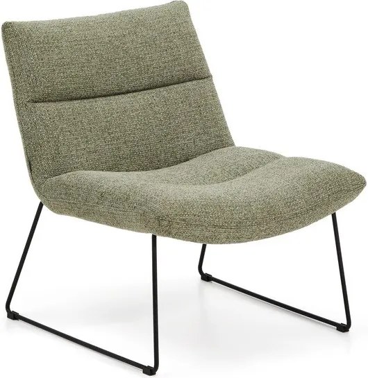 Zielony fotel z tkaniny szenilowej Asen – Kave Home