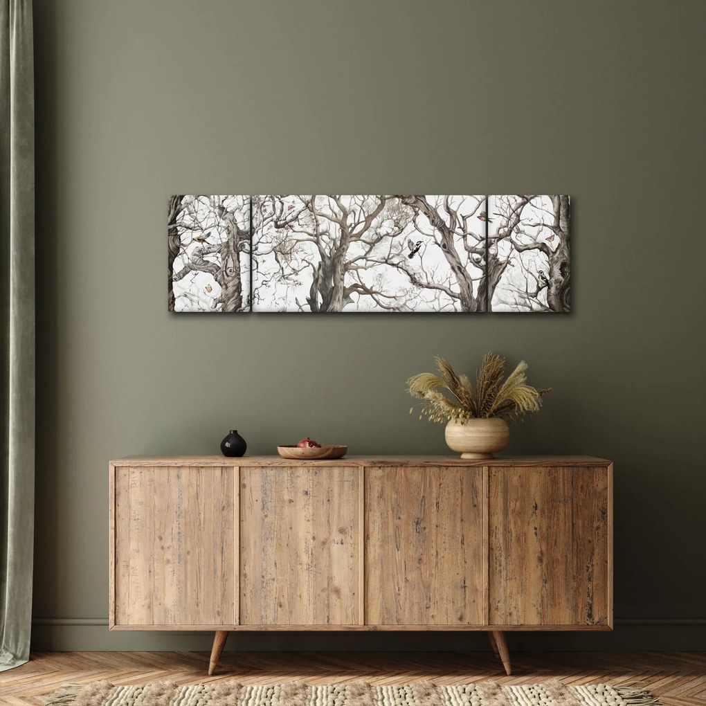 Obraz - Wzór lasu, rysunek (170x50 cm)