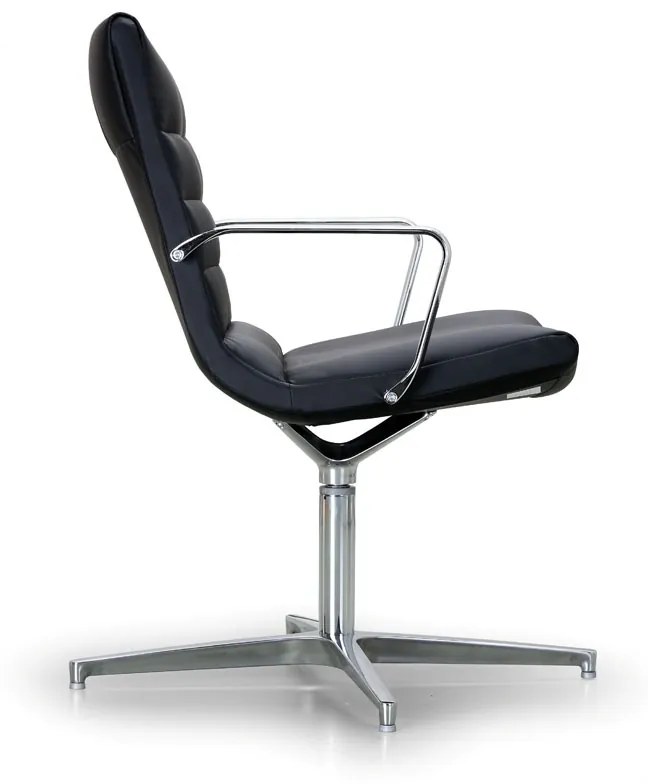 Krzesło konferencyjne skórzane PROKURIST, czarne