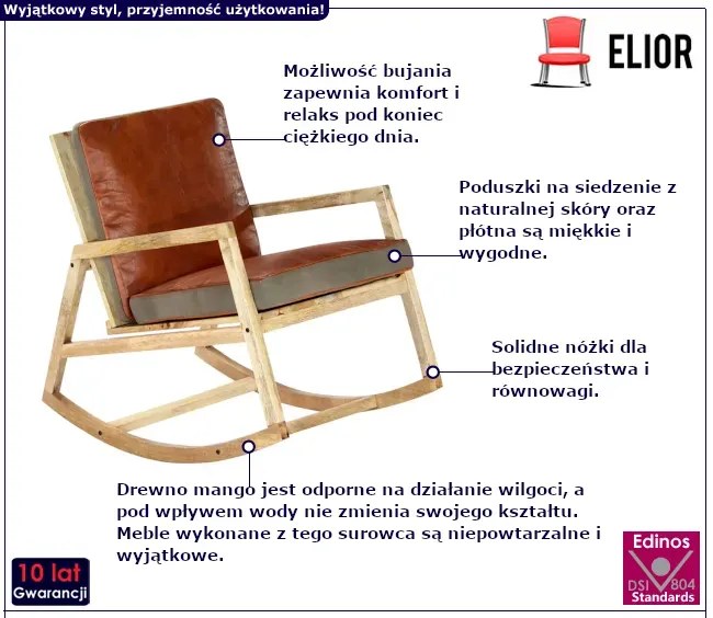 Bujany fotel z drewna - Pegi