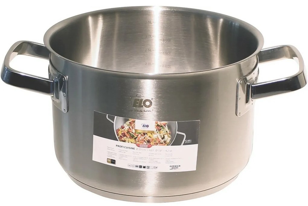 Elo 24220 Garnek ze stali nierdzewnej ProfiCuisine 20 cm, 4 l, 4 l