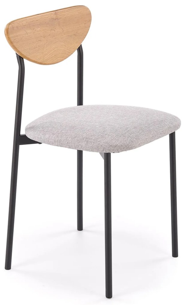 Zestaw stół + 4 krzesła, naturalny / czarny / popielaty DICKY