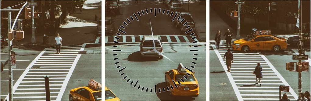 Obraz - New York (z zegarem) (90x30 cm)