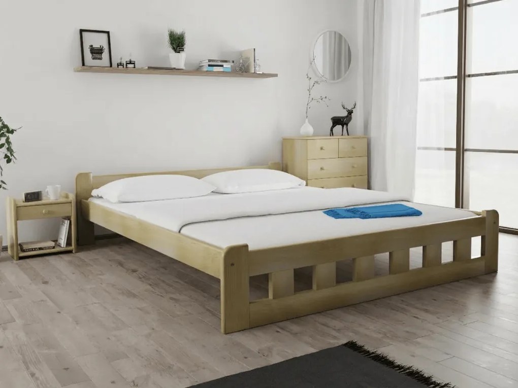 Łóżko Naomi podwyższone 160 x 200 cm, sosna Stelaż: Ze stelażem listwowym rolowanym, Materac: Materac Sommera 18 cm