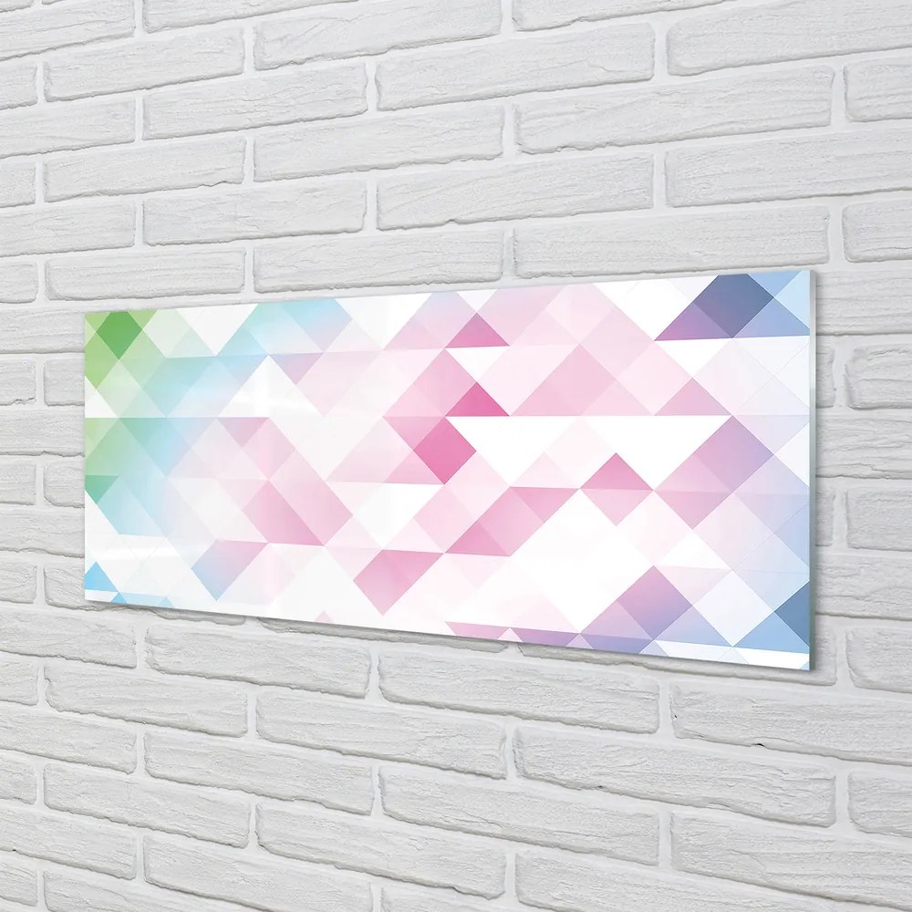 Panel szklany do Kuchni Tęczowy Wzór Diamentów