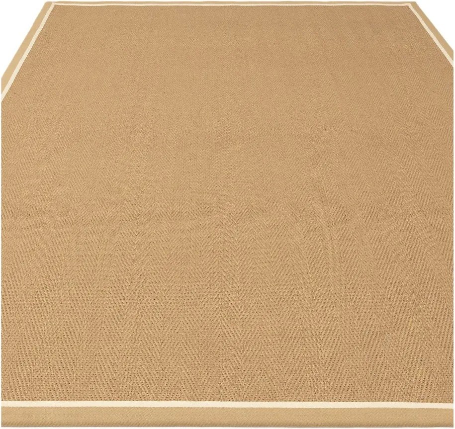 Chodnik z juty dwustronny/tkany ręcznie w naturalnym kolorze 68x240 cm Bordo Herringbone Linen – Asiatic Carpets