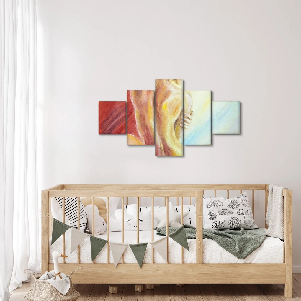 Obraz odpoczywającej kobiety, obraz olejny (125x70 cm)