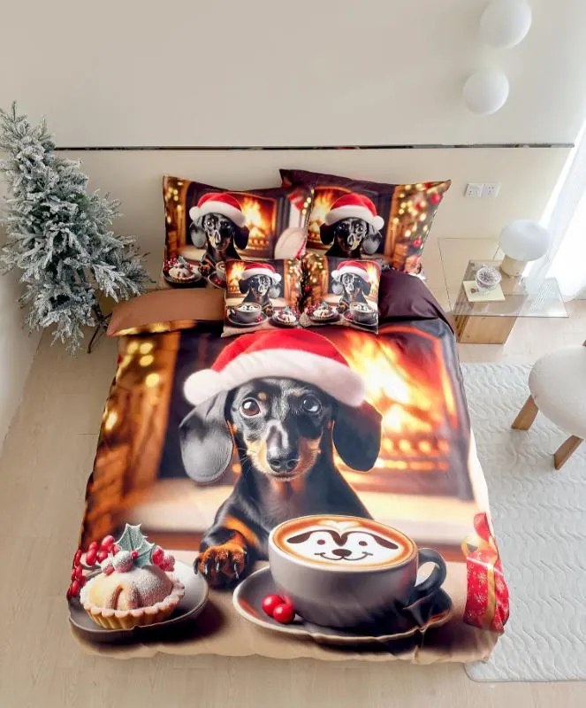 PrzytulneMieszkanie.pl PrzytulneMieszkanie.pl 3D pościel z mikroflanelu WARM WOOFS kolorowa + poszewka na poduszkę 40x50 cm gratis Rozmiar pościeli: 70 x 90 cm | 140 x 200 cm