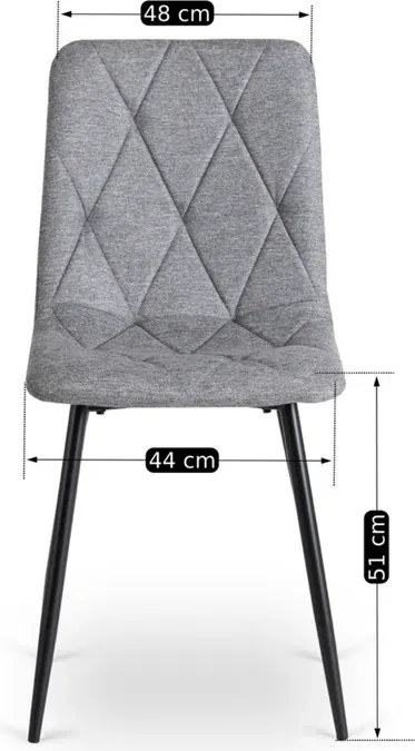 Zestaw Stół Okrągły Rozkładany HARRY 102-142 cm Dąb Artisan/Czarny i 4 Krzesła Tapicerowane ROBIN 2 Szare Nowoczesne