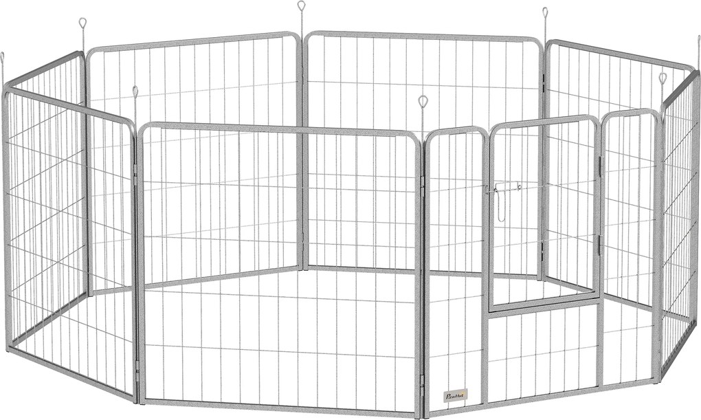 Wybieg dla zwierząt PawHut, ogrodzenie dla psów, plac zabaw dla zwierząt, elastyczne dostosowanie, stal nierdzewna