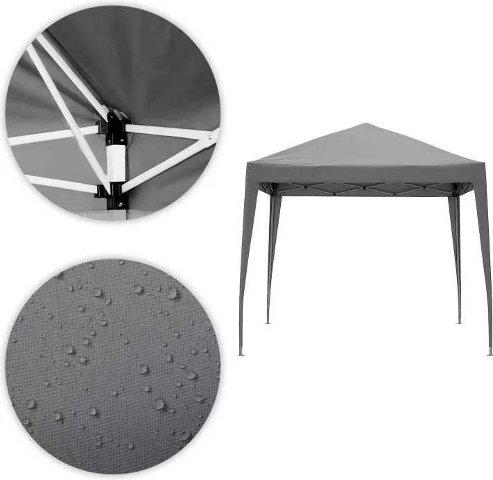 Automatyczny namiot ogrodowy 3x3 m z oknami Gardenia 4W-GY, szary