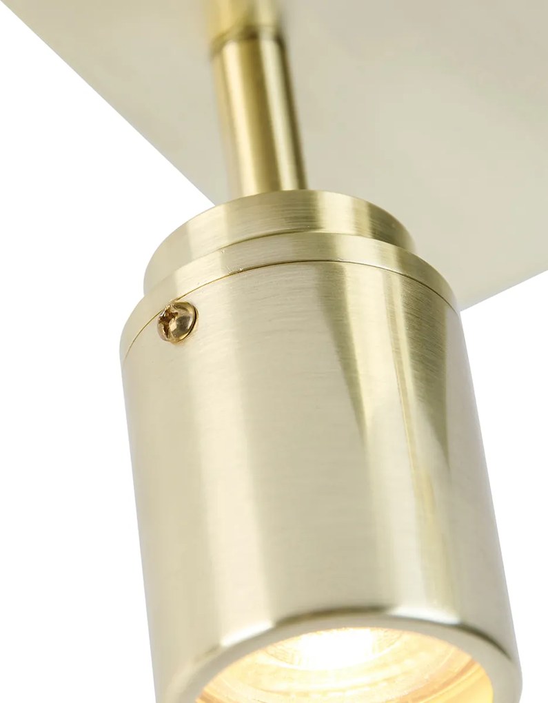 Nowoczesny reflektor łazienkowy mosiężny kwadratowy 2-światła IP44 - Ducha