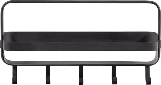 Metalowa półka do łazienki RAKKA 56x29 cm, czarna z patyną