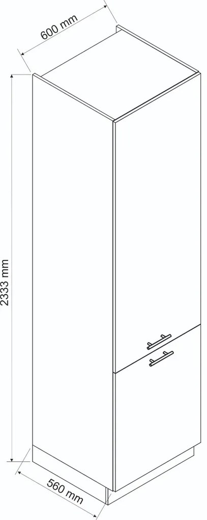 Szafka pod zabudowę lodówki 60 ADELE D60 LO P/L 2333 beżowy mat STOLKAR