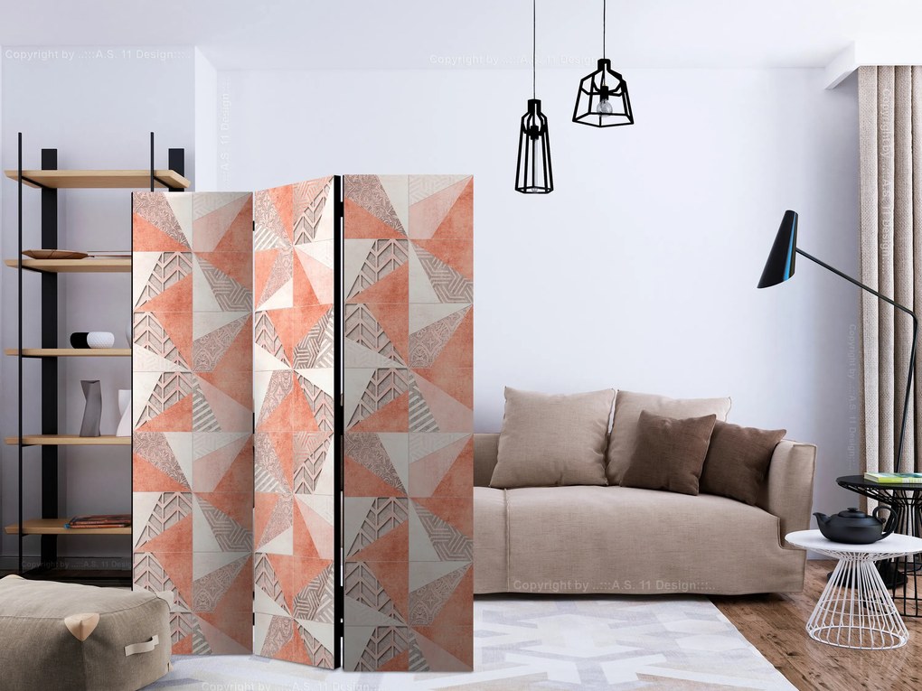 Parawan akustyczny Tła i desenie 135x172 cm 3-częściowy biały ARTGEIST B