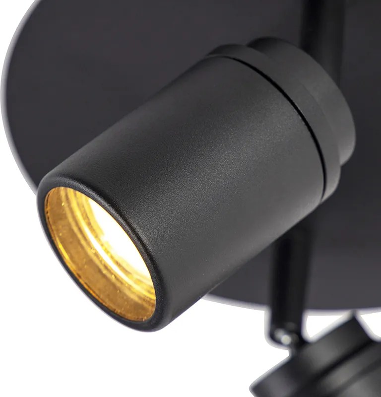 Inteligentny nowoczesny reflektor czarny z GU10 2-źródła światła IP44 - Ducha