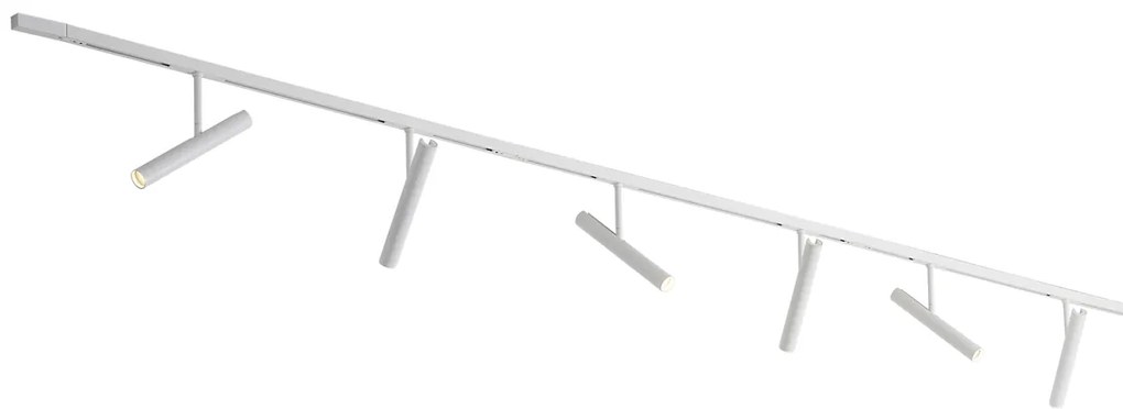 Nowoczesny system szynowy biały z 6 reflektorami białymi 1-fazowy - Slimline Avery Nowoczesny Oswietlenie wewnetrzne