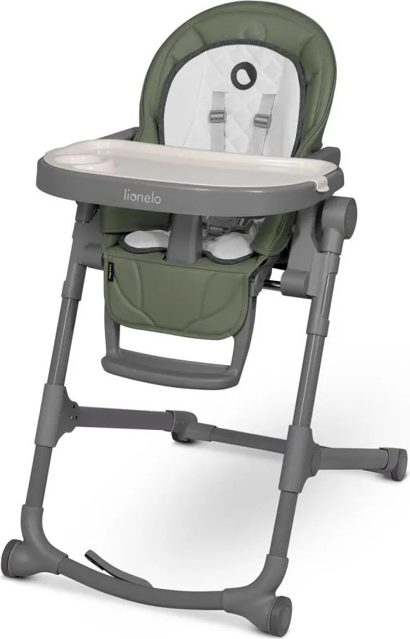 Lionelo - Dziecięce krzesełko do karmienia 2w1 CORA PLUS oliwkowe