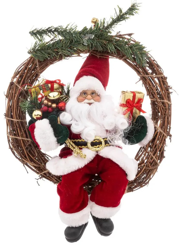 Świąteczny wieniec z Mikołajem, Ø 30 cm