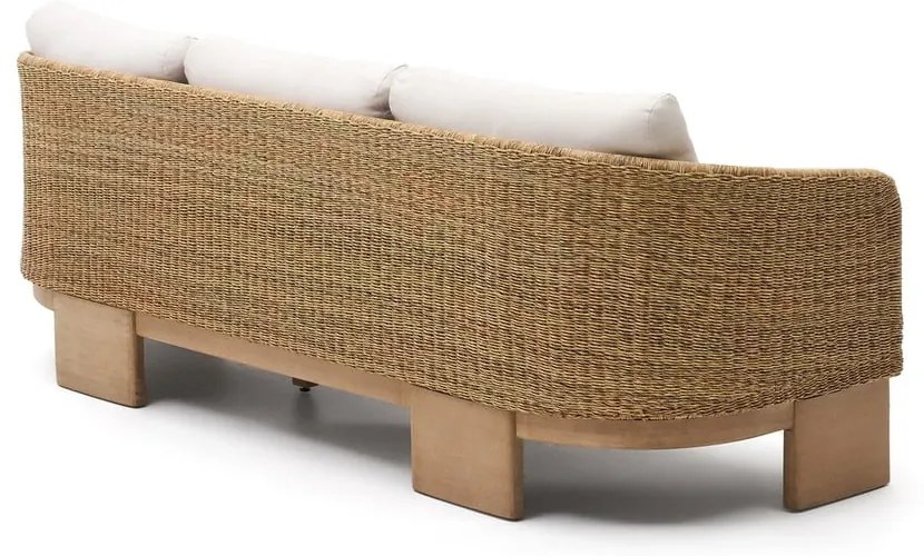 Beżowo-naturalny sofa ogrodowa z imitacji rattanu Xoriguer – Kave Home