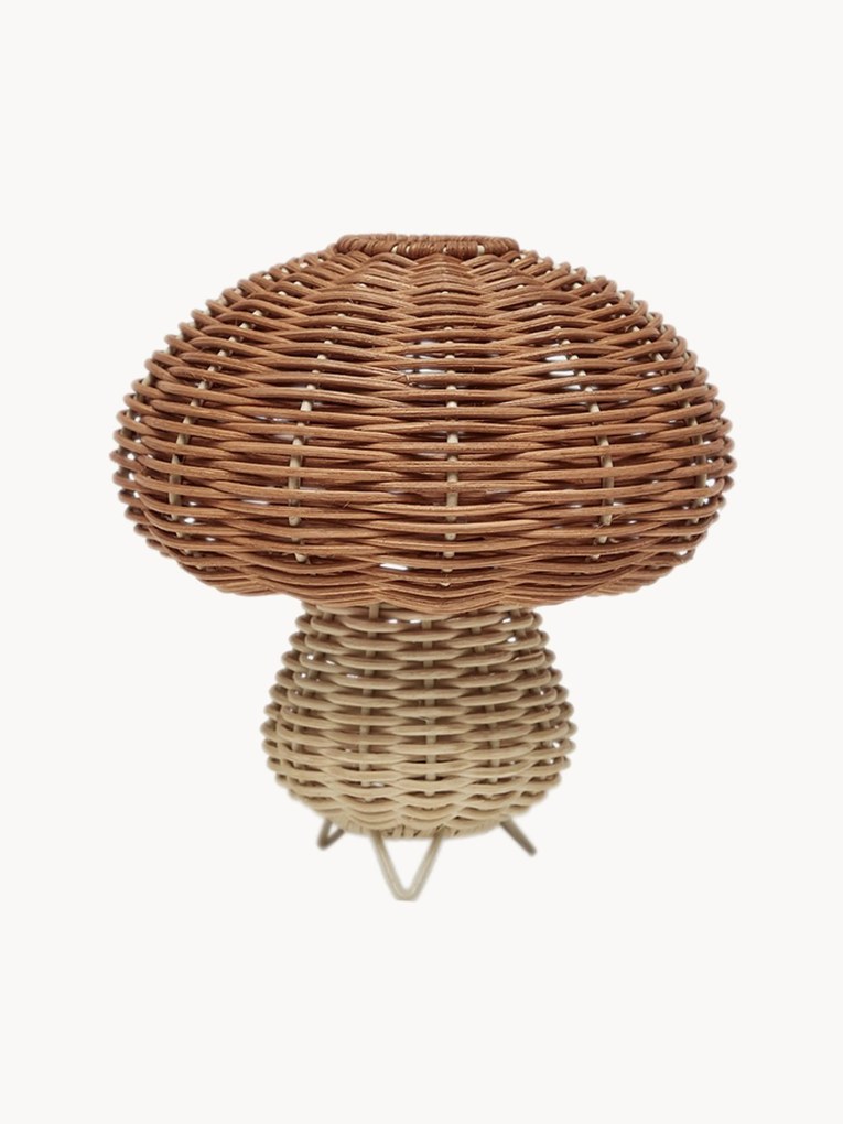 Ręcznie wykonana lampa stołowa z rattanu Mushroom