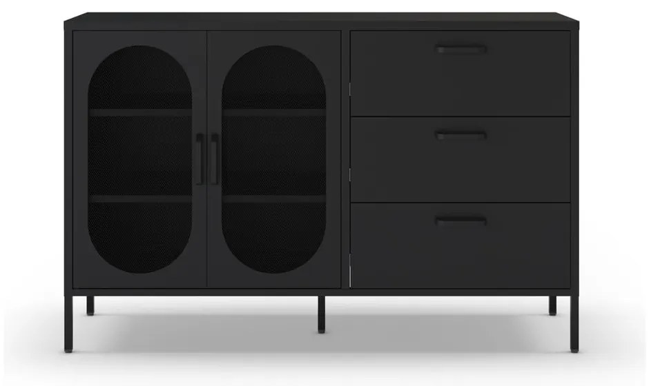 Czarna komoda 140x90 cm Diora – Marckeric