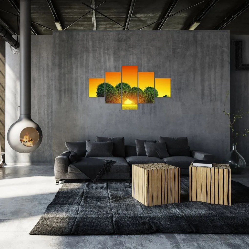 Obraz - Serce w koronach drzew (125x70 cm)