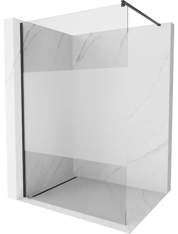 Mexen Kioto ścianka prysznicowa Walk-in 70 x 200 cm, transparent/szron 8 mm, czarna - 800-070-101-70-35