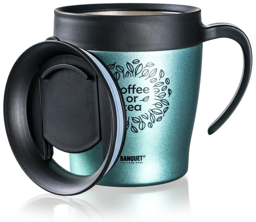 Banquet Kubek termiczny podróżny TAZZA 330 ml,zielono-szary