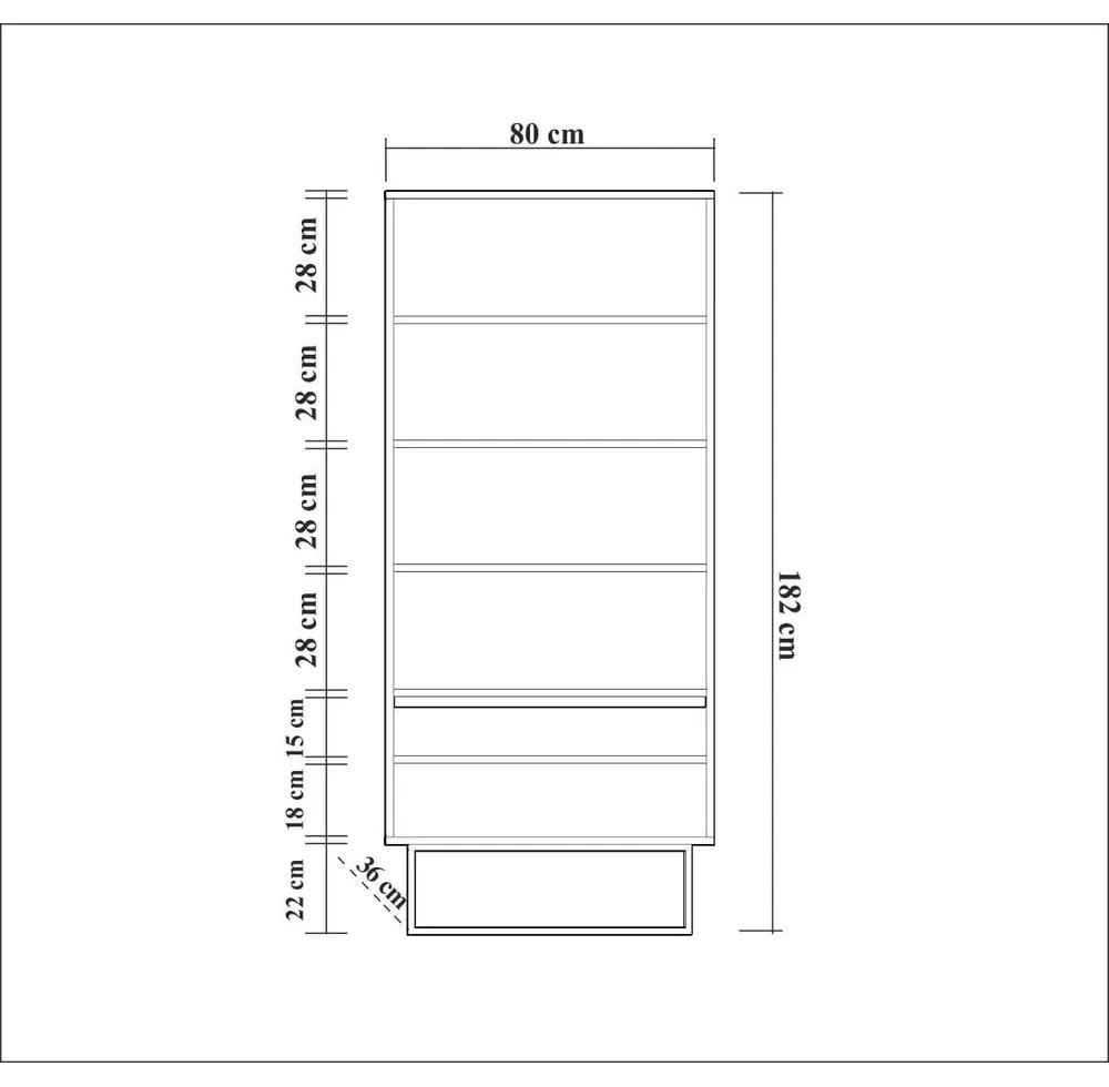 Regał w dekorze orzecha 80x182 cm Rodez – Kalune Design