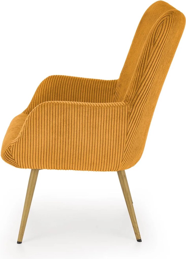 Tapicerowany sztruksem fotel wypoczynkowy Amaro Halmar